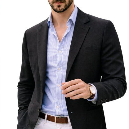 Men's Tailored Knit Blazer | Slim Fit Casual Jacket 6