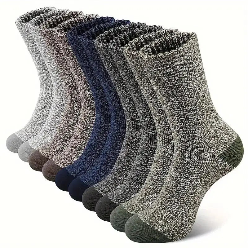 Merino Wool Hiking Socks | Men's Thermal Thick Socks 5 Pairs 0