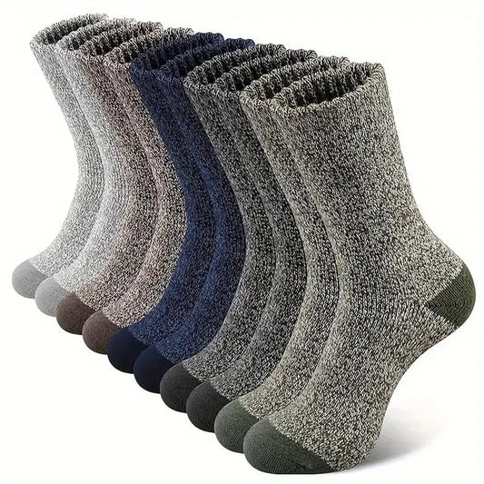 Merino Wool Hiking Socks | Men's Thermal Thick Socks 5 Pairs 0