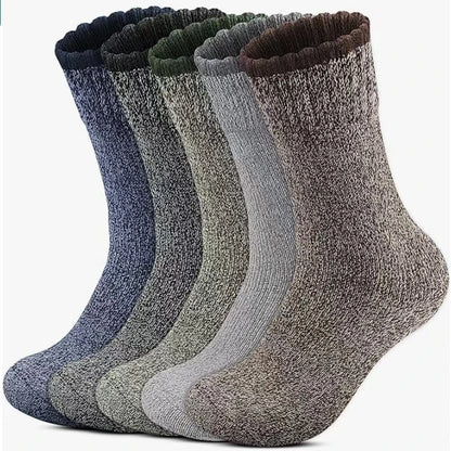 Merino Wool Hiking Socks | Men's Thermal Thick Socks 5 Pairs 6