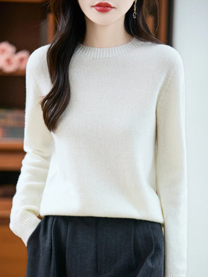 Merino Wool O-Neck Sweater | Lightweight Warm Knit Pullover 1