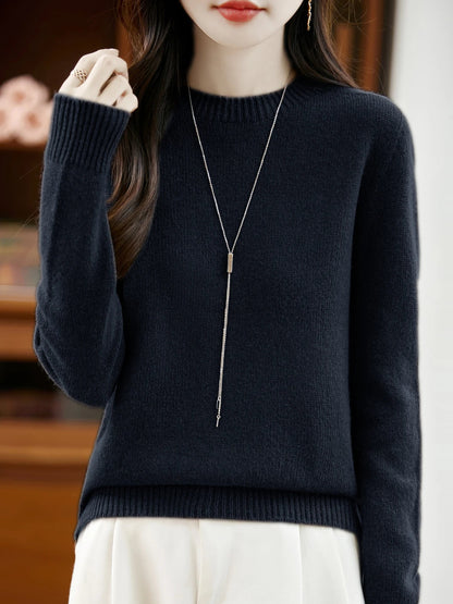 Merino Wool O-Neck Sweater | Lightweight Warm Knit Pullover 6