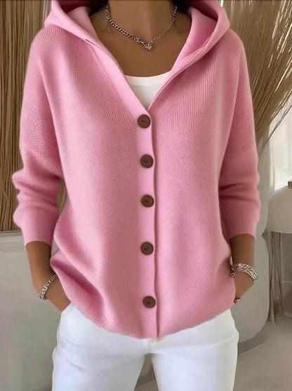 Mia | Women's Hooded Button-Front Cardigan 0