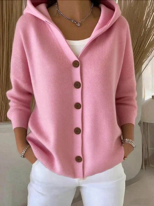 Mia | Women's Hooded Button-Front Cardigan 0