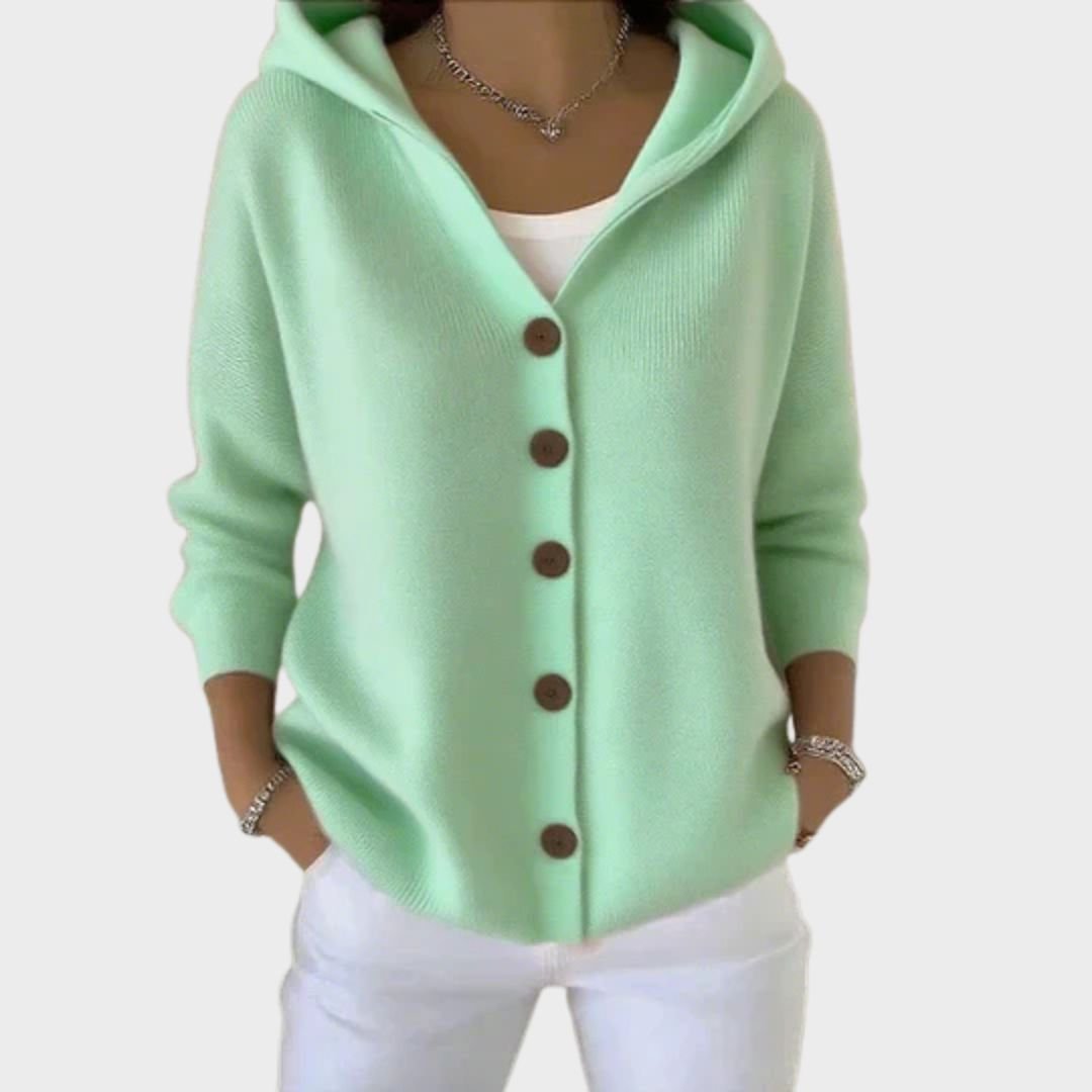 Mia | Women's Hooded Button-Front Cardigan 2