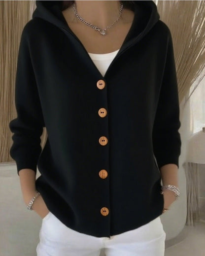 Mia | Women's Hooded Button-Front Cardigan 7