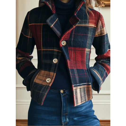 Mia | Women's Plaid Wool-Blend Single-Breasted Jacket 0