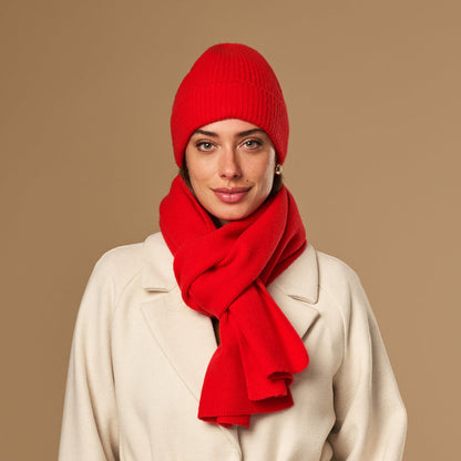 Mischa Red | Unisex Merino Wool Beanie 1