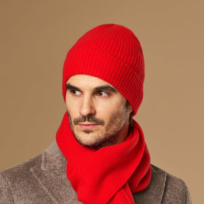 Mischa Red | Unisex Merino Wool Beanie 2