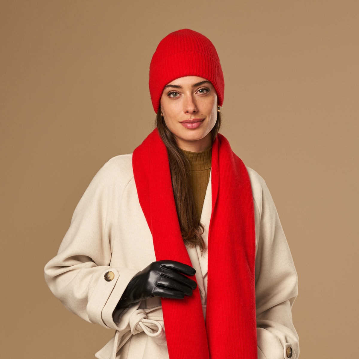 Mischa Red | Unisex Merino Wool Beanie 5