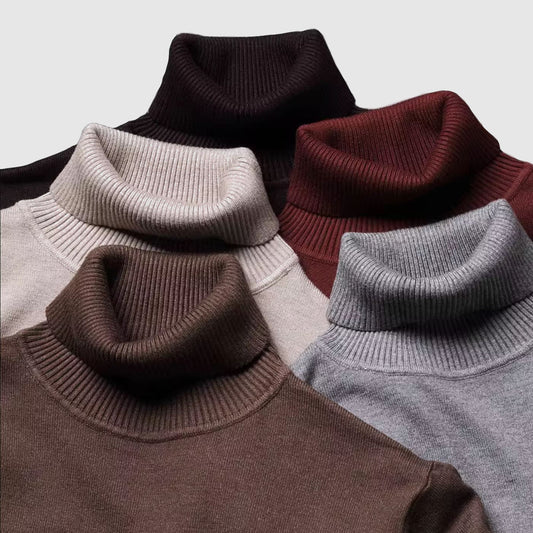 Modern Turtleneck Sweater | Soft Knit Poly-Blend Pullover 0