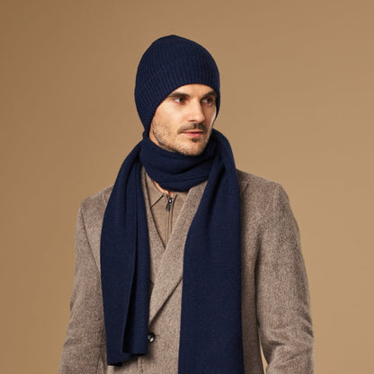 Navy Blue Merino Wool Beanie | Unisex Beanie Hat 1