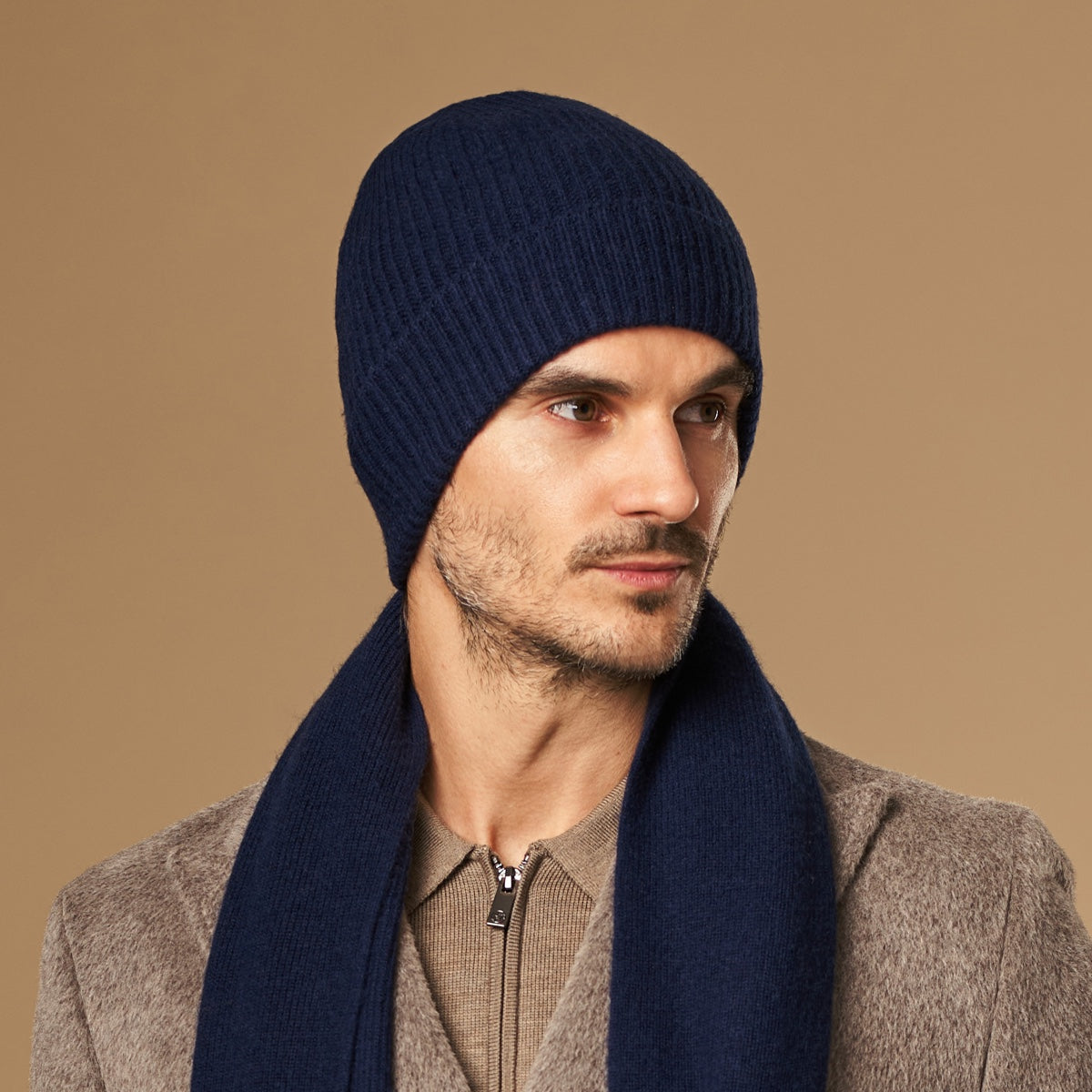 Navy Blue Merino Wool Beanie | Unisex Beanie Hat 4