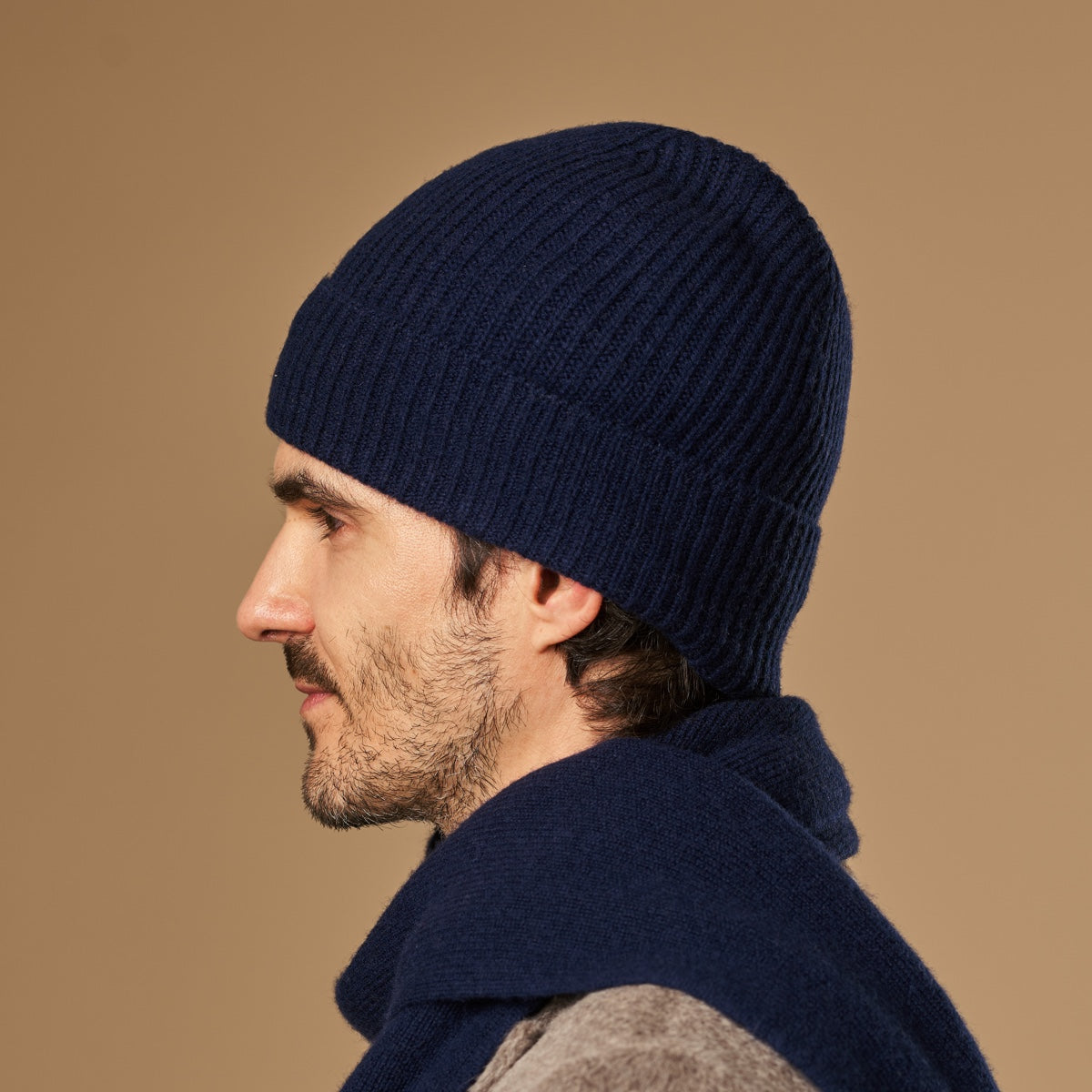 Navy Blue Merino Wool Beanie | Unisex Beanie Hat 6