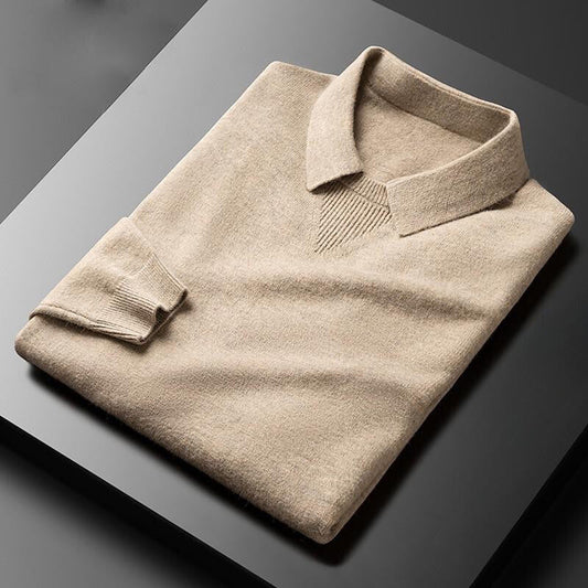 Noble Softness Sweater | Soft Knit Polo Collar Sweater 0