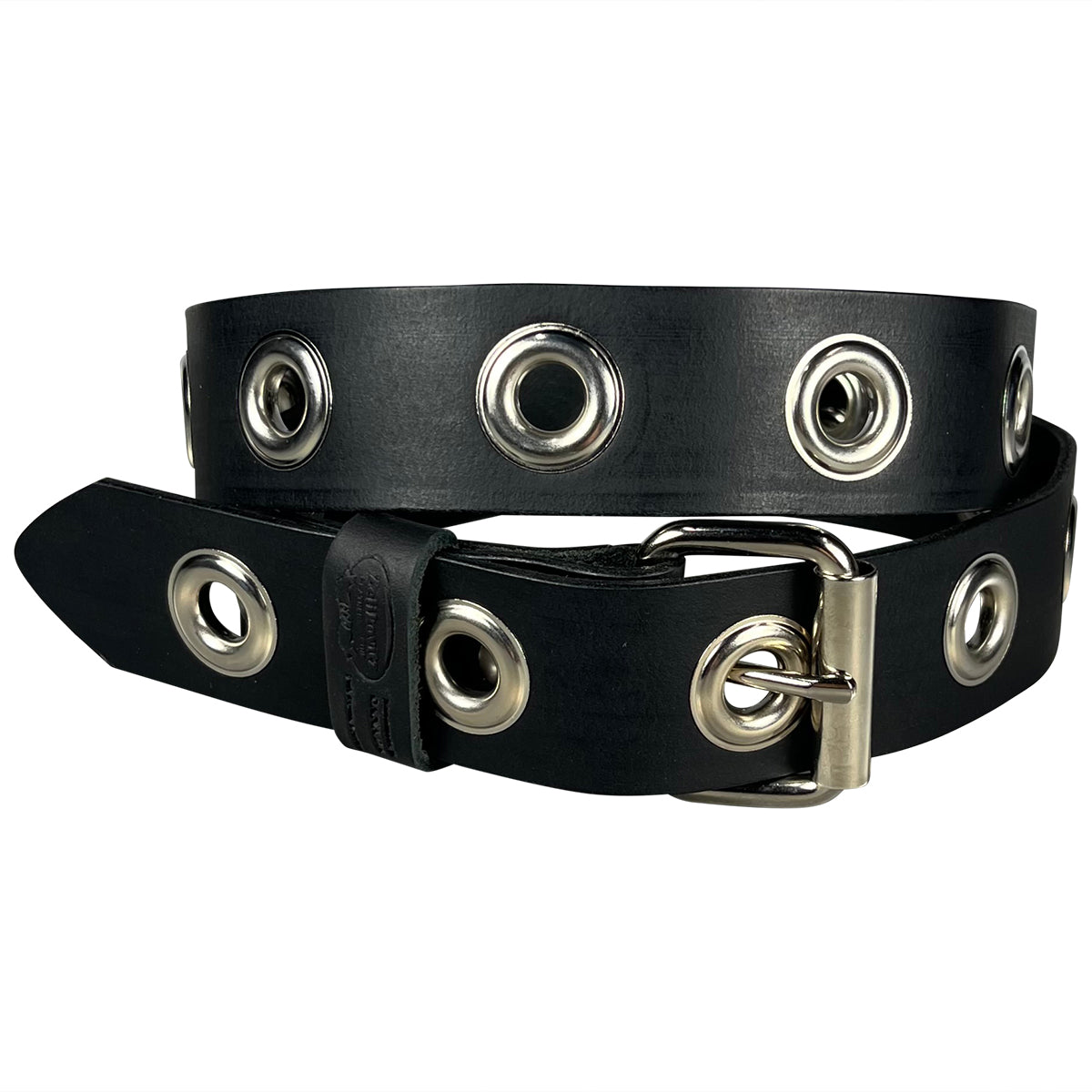 Ottawa Black Buffalo Leather Grommet Belt | 1.5 Width 3