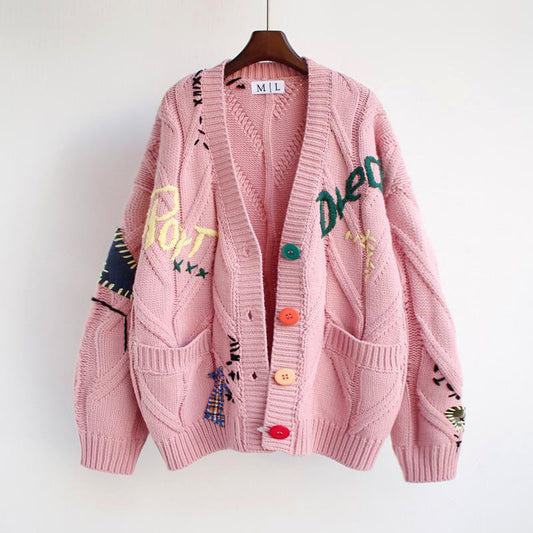 Retro Revival Cardigan | Oversized Knit Sweater 0