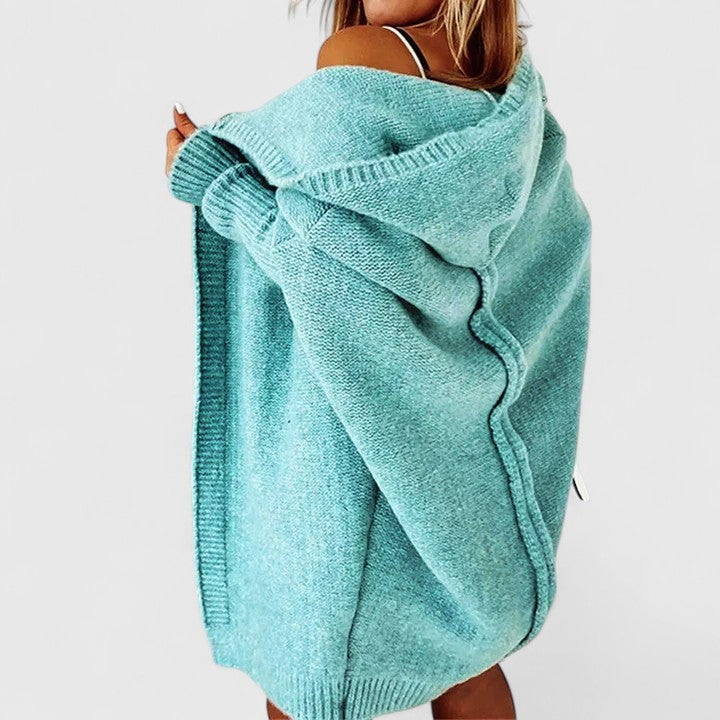 Rosalynne Oversized Cardigan with Hood Knee-Length 0