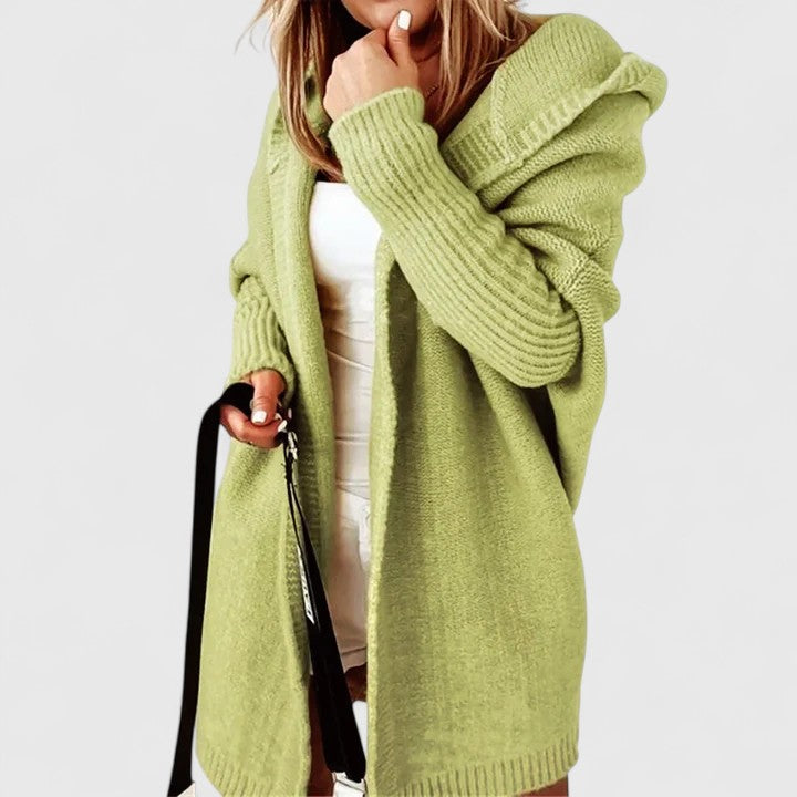 Rosalynne Oversized Cardigan with Hood Knee-Length 4