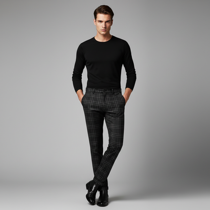 Sasha Checked Chinos | Men's Trousers