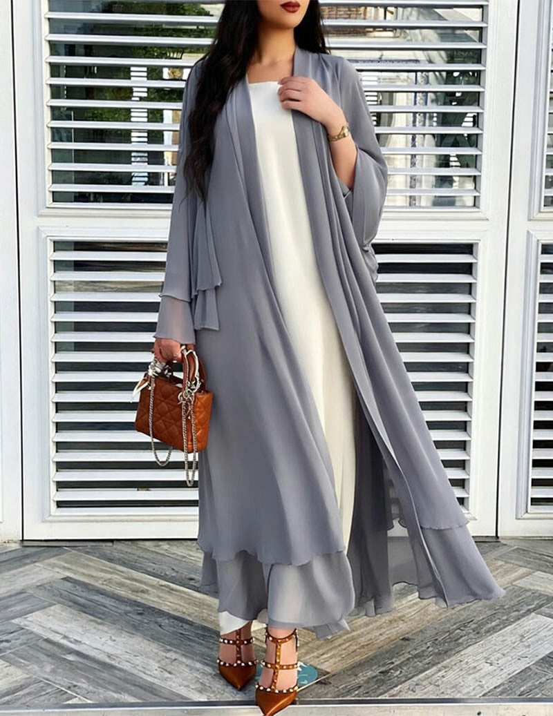 Sheer Chiffon Long Cardigan for Women | Lightweight Open Front 2