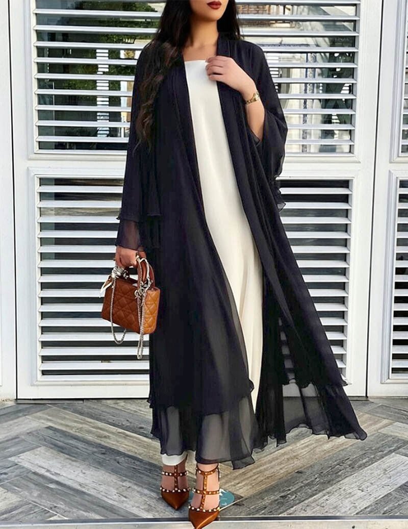 Sheer Chiffon Long Cardigan for Women | Lightweight Open Front 3