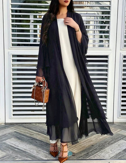 Sheer Chiffon Long Cardigan for Women | Lightweight Open Front 3