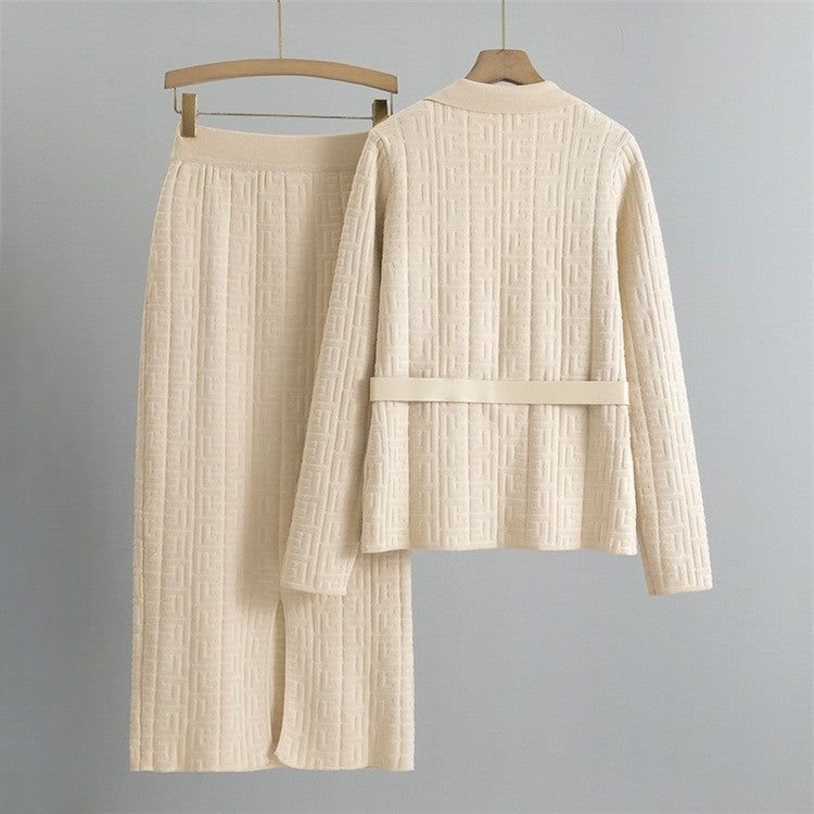 Tailored Blazer and Skirt Set with Metallic Buttons 4