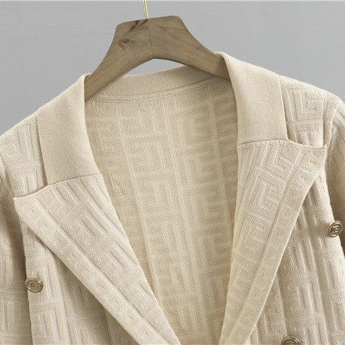 Tailored Blazer and Skirt Set with Metallic Buttons 5