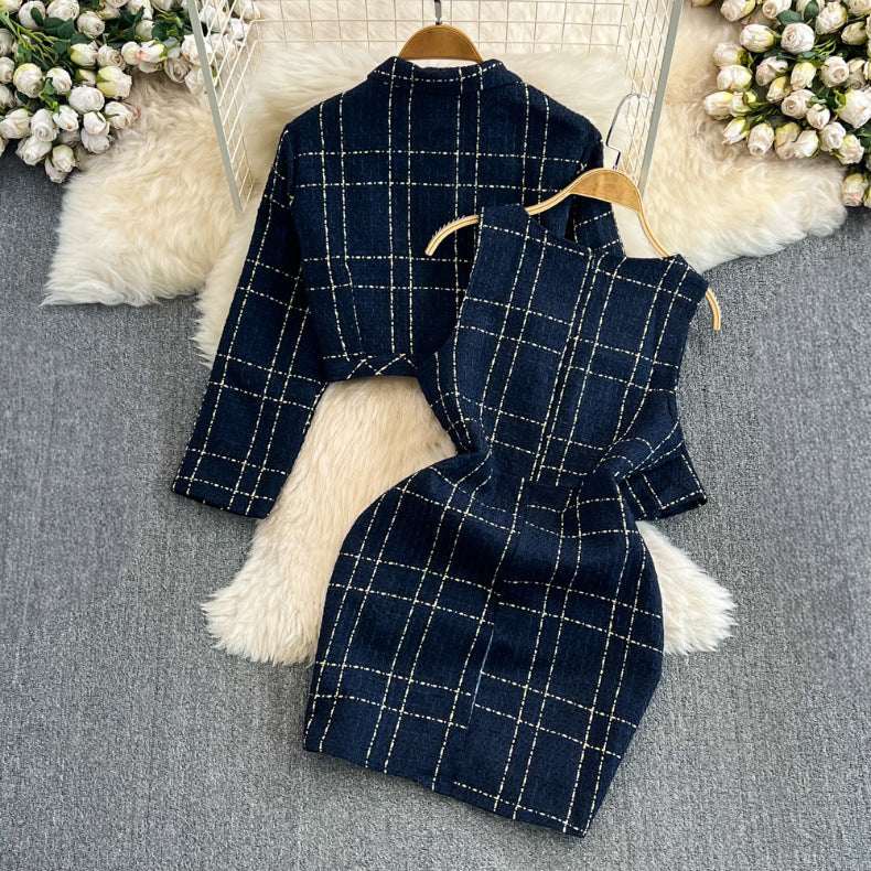Tweed 2 Piece Set | Cropped Blazer and Sleeveless Dress 2