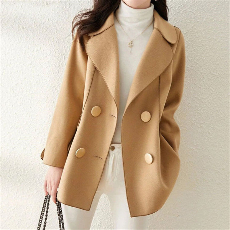 Enna Woolen Coat | Double-Breasted Wool Coat 0