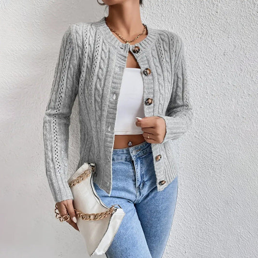 Women’s Cable Knit Button-Front Cardigan | Autumn Winter Layer 0