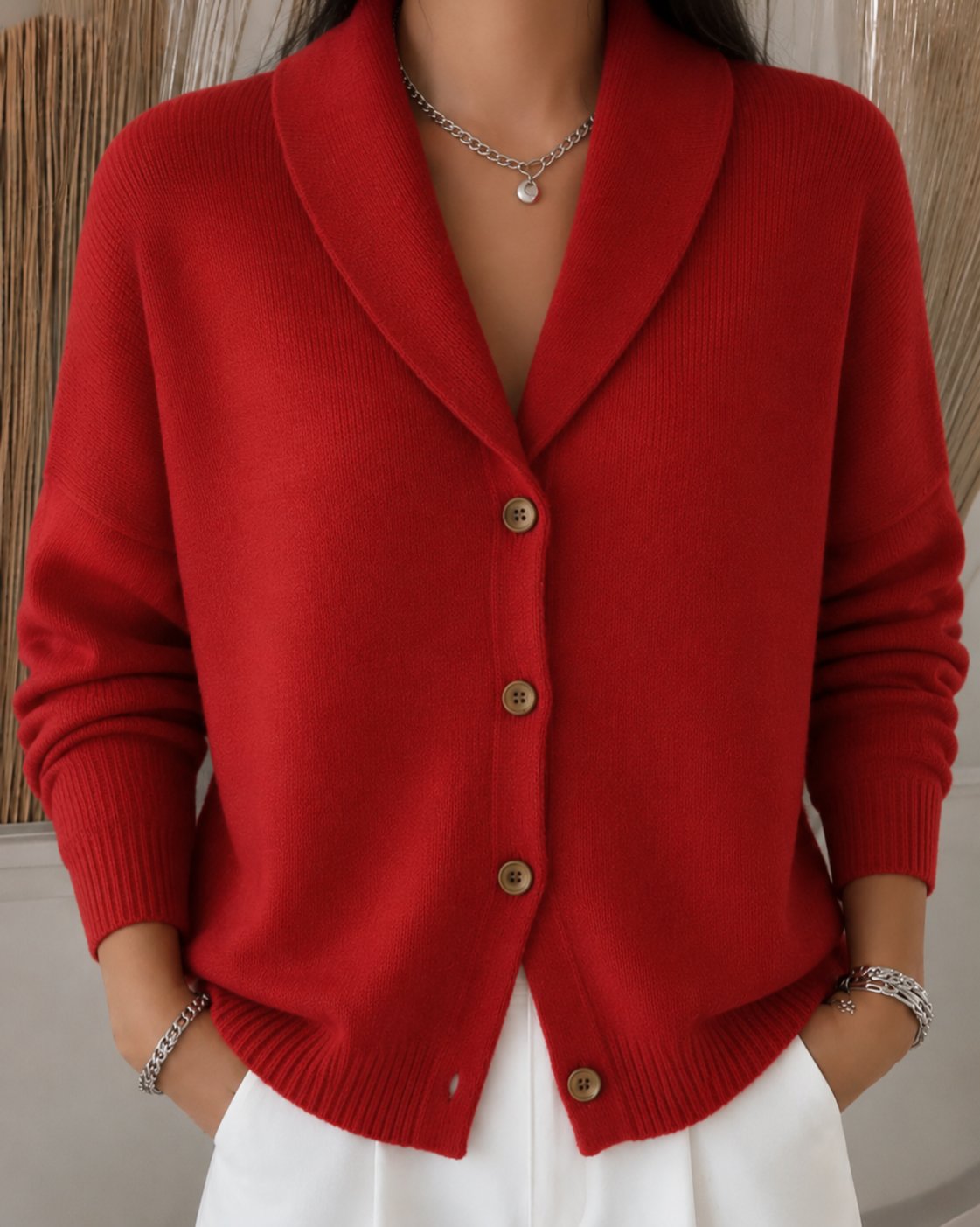Women’s Lightweight Polo-Collar Cardigan | Relaxed Button-Up Knit 1
