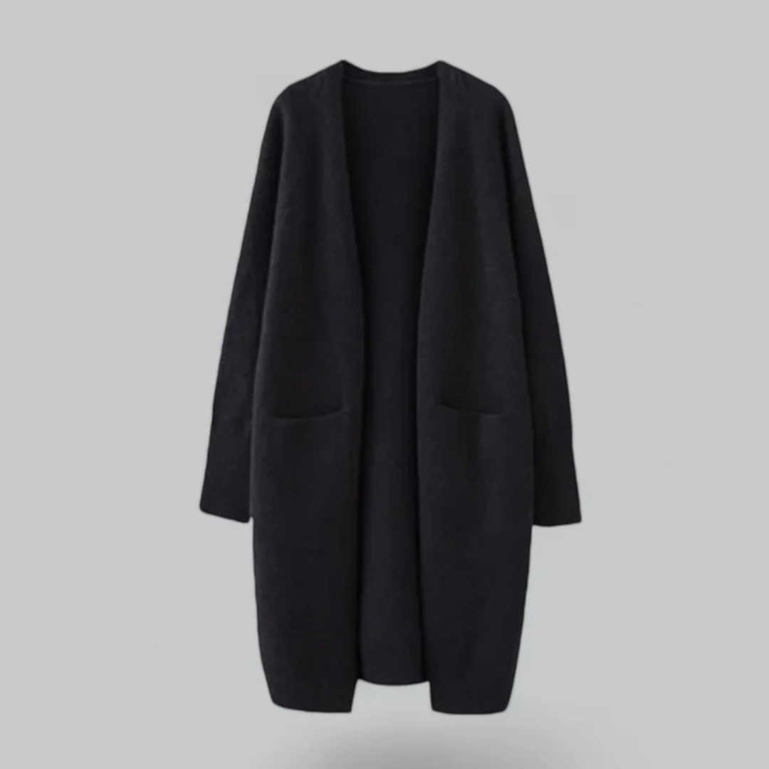 Women’s Longline Open-Front Knit Cardigan for Autumn and Winter 0
