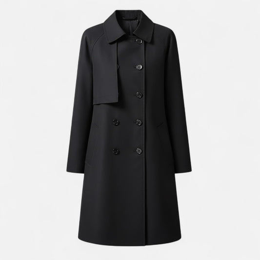 Women's Mid-Length Wool-Blend Trench Coat 0