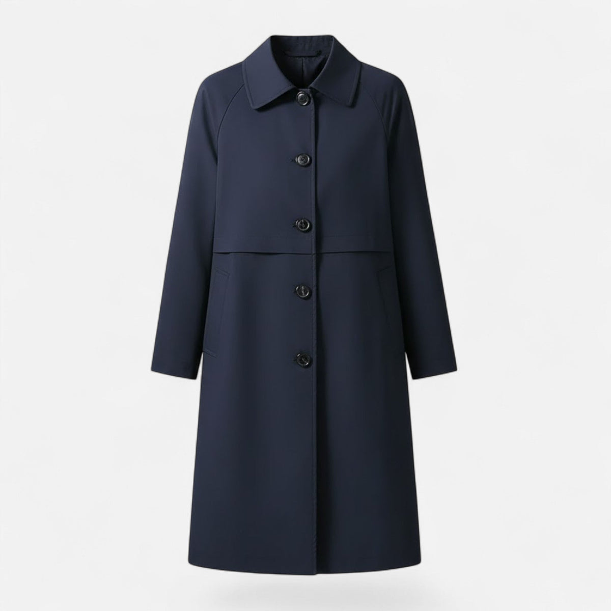 Women's Mid-Length Wool-Blend Trench Coat 3