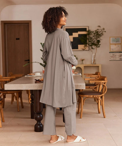Women’s Three Piece Lounge Set with Longline Robe 6