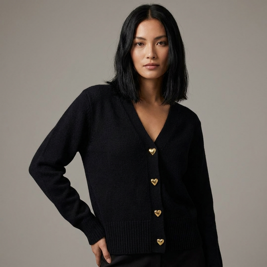 Women's V Neck Knit Cardigan Button Front Autumn Layering 0