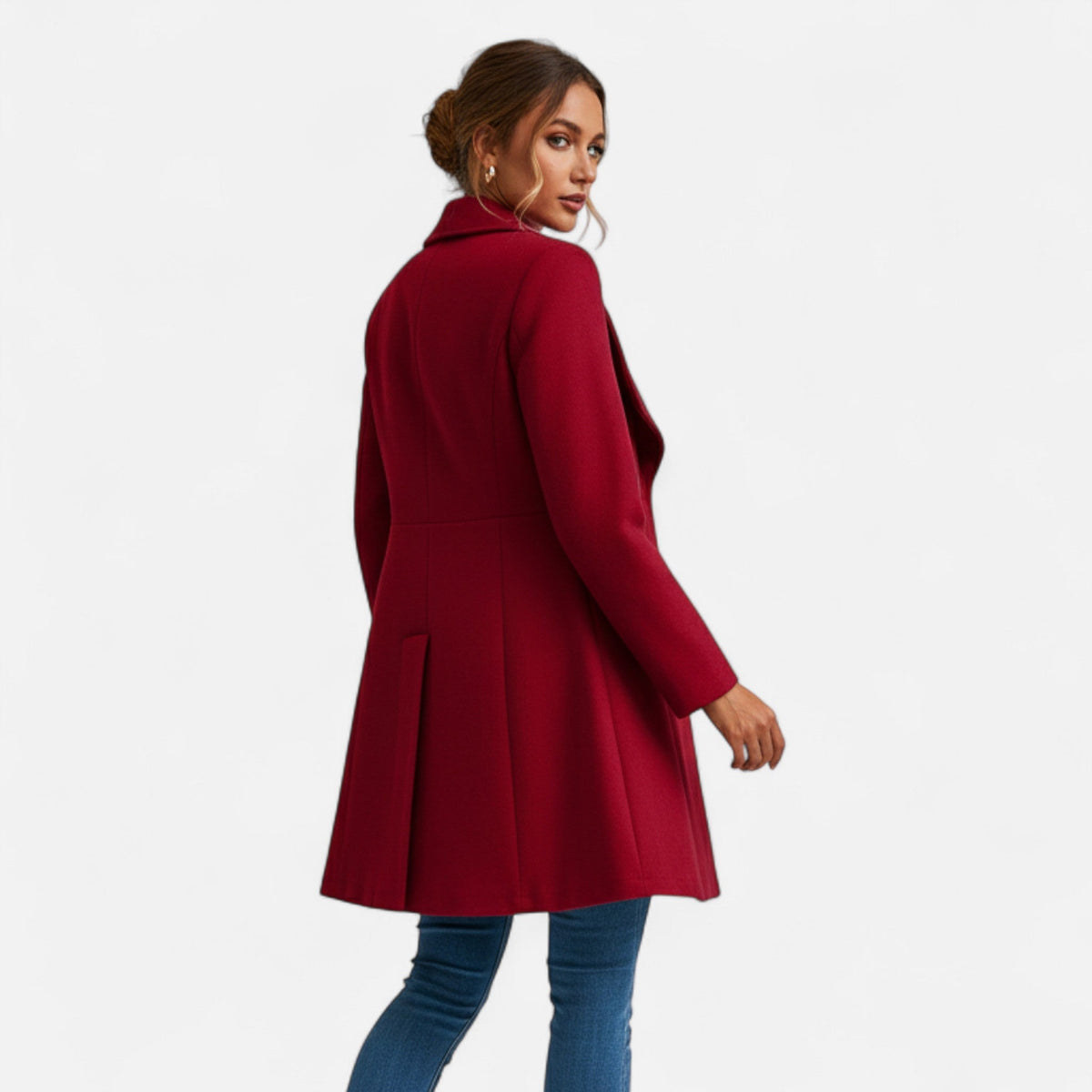Wool Blend Winter Coat for Women | Tailored Lapel Design 2