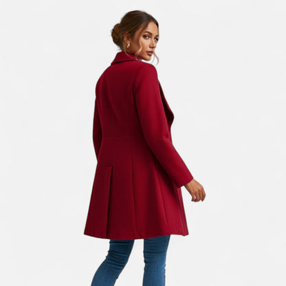 Wool Blend Winter Coat for Women | Tailored Lapel Design 2