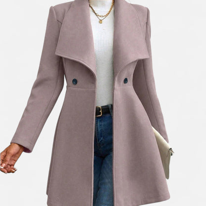 Wool Blend Winter Coat for Women | Tailored Lapel Design 4